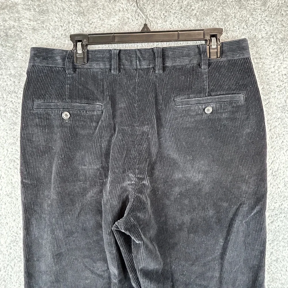 Brooks Brothers Hudson Corduroy Pants Mens W35 L33 Dark Blue‎ Straight Leg - Picture 3 of 11